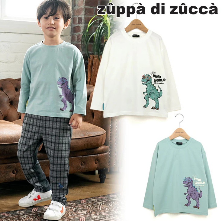 80cm 90cm 100cm 110cm 120cm 130cm 】長袖Tシャツ 恐竜 zuppa di zucca ズッパディズッカ 38023007